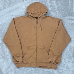 Berne Hoodie Mens 3XL Light Brown Full Zip Thermal Lined Winter Warm Workwear